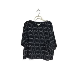 Purejill Black and Patterned Shirt Women's Size‎ Medium